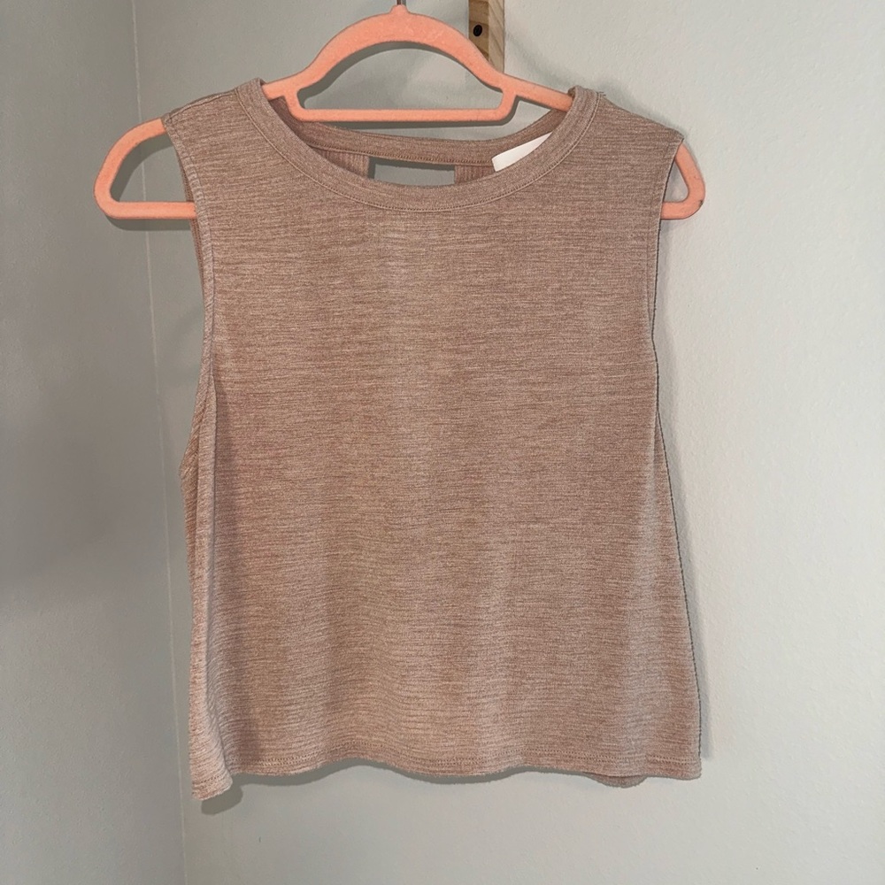 Elegant Sleeveless Beige Tank Top
